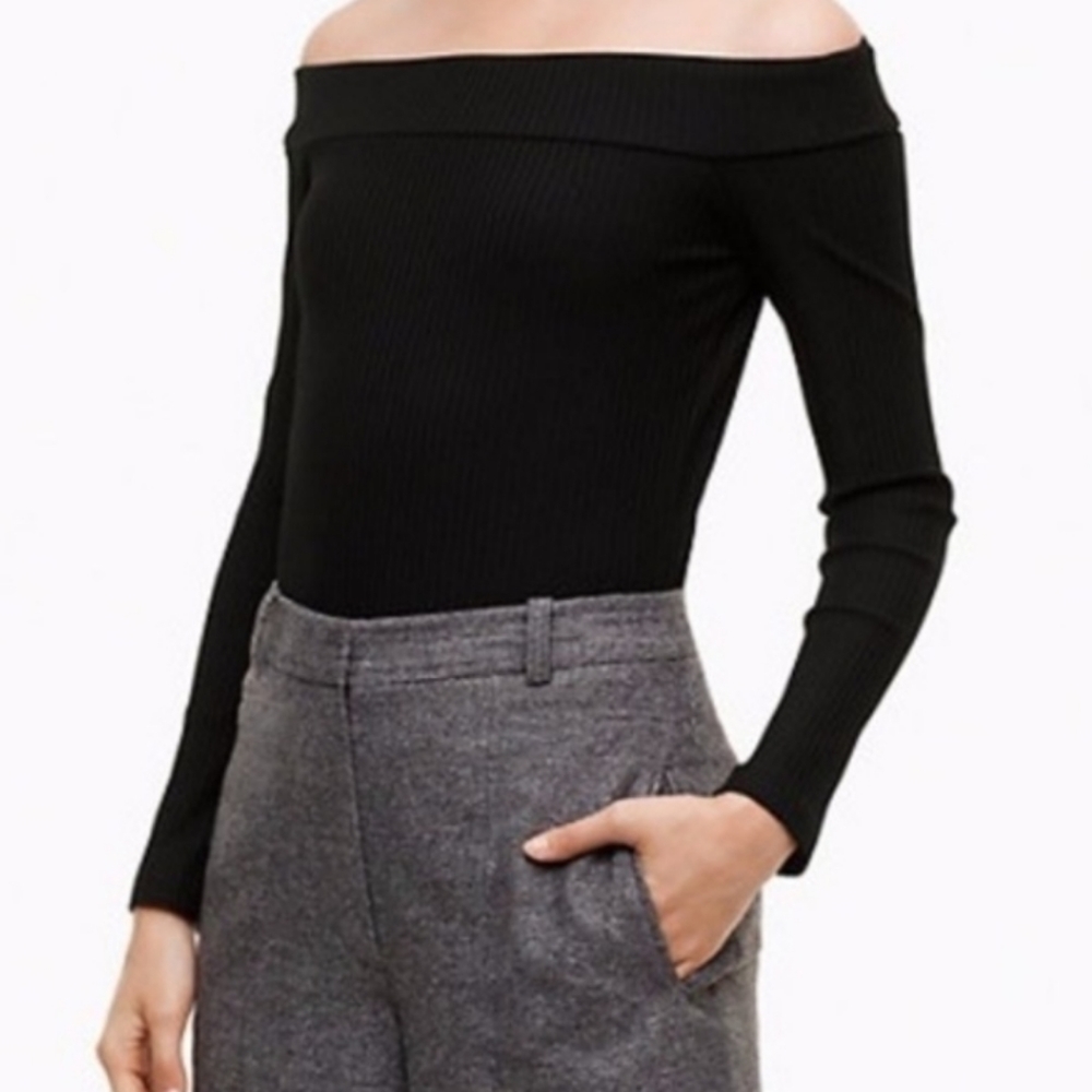 Wilfred Off the Shoulder Ribbed Long Sleeve Shirt